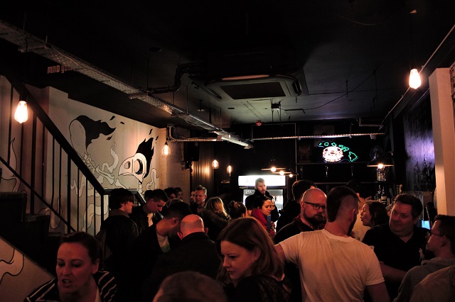 The downstairs bar of Bonehead