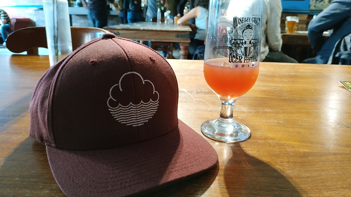 Cloudwater hat with beer
